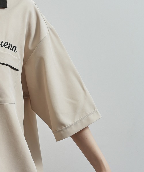 JUNRED（ジュンレッド）の「ポリPU刺繍ボーリングシャツ（シャツ/ブラウス・メンズ・ベージュ/グリーン系その他・M/L）」の10枚目の写真