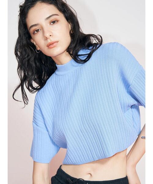 koe（コエ）の「ワイドリブ2WAYプルオーバー*（ニット/セーター・レディース・ホワイト/サックスブルー/ピンク・FREE）」の6枚目の写真