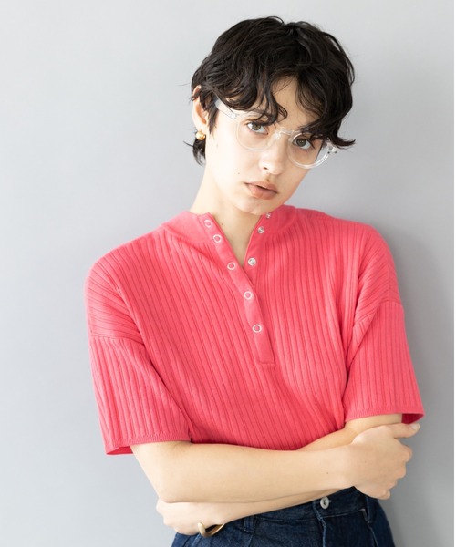 koe（コエ）の「ワイドリブ2WAYプルオーバー*（ニット/セーター・レディース・ホワイト/サックスブルー/ピンク・FREE）」の3枚目の写真