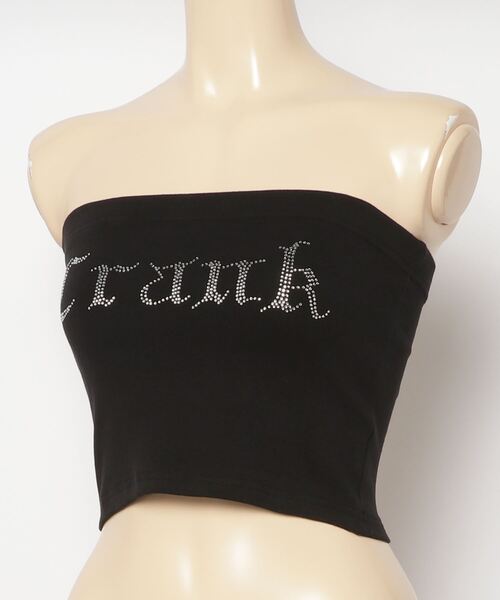 CRANK（クランク）の「【CRANK/クランク】CUBIC TUBE TOP/キュービック チューブトップ ラインストーン ブランド ロゴ（チューブトップ・レディース・ホワイト/ブラック・ONE SIZE）」の12枚目の写真