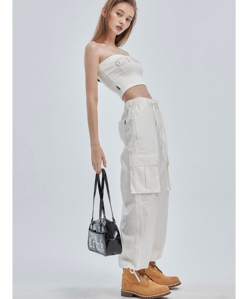 CRANK（クランク）の「【CRANK/クランク】CUBIC TUBE TOP/キュービック チューブトップ ラインストーン ブランド ロゴ（チューブトップ・レディース・ホワイト/ブラック・ONE SIZE）」の6枚目の写真