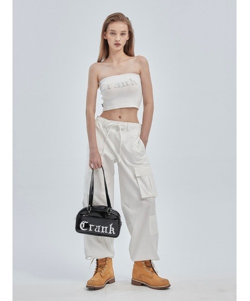 CRANK（クランク）の「【CRANK/クランク】CUBIC TUBE TOP/キュービック チューブトップ ラインストーン ブランド ロゴ（チューブトップ・レディース・ホワイト/ブラック・ONE SIZE）」の5枚目の写真