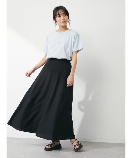 Green Parks(グリーンパークス)の「手描き風ロゴTシャツ(Tシャツ/カットソー・レディース・ライトブルー/オフホワイト・FREE)」の5枚目の写真