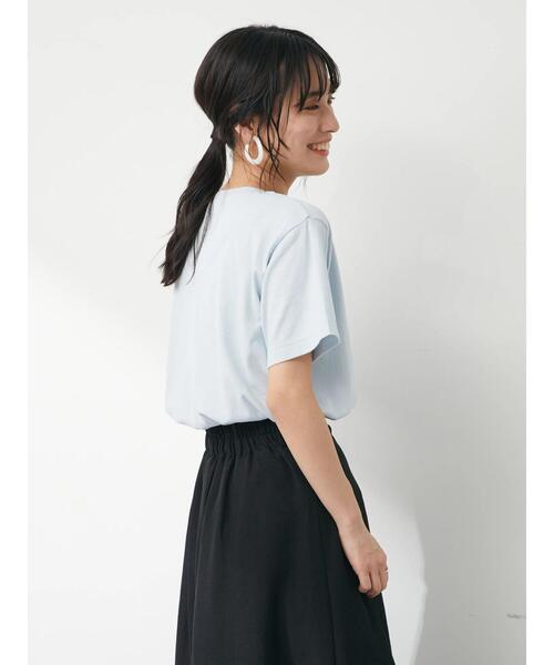 Green Parks(グリーンパークス)の「手描き風ロゴTシャツ(Tシャツ/カットソー・レディース・ライトブルー/オフホワイト・FREE)」の9枚目の写真