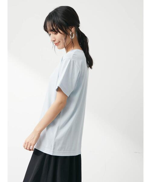 Green Parks(グリーンパークス)の「手描き風ロゴTシャツ(Tシャツ/カットソー・レディース・ライトブルー/オフホワイト・FREE)」の11枚目の写真