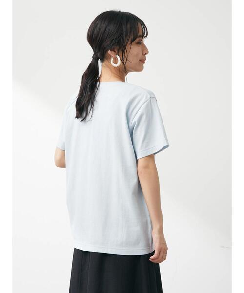 Green Parks(グリーンパークス)の「手描き風ロゴTシャツ(Tシャツ/カットソー・レディース・ライトブルー/オフホワイト・FREE)」の12枚目の写真