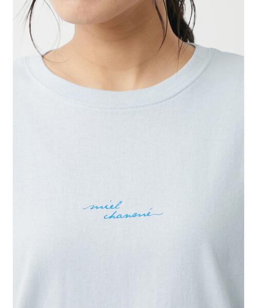 Green Parks(グリーンパークス)の「手描き風ロゴTシャツ(Tシャツ/カットソー・レディース・ライトブルー/オフホワイト・FREE)」の13枚目の写真