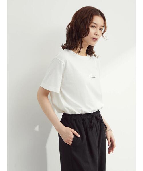 Green Parks(グリーンパークス)の「手描き風ロゴTシャツ(Tシャツ/カットソー・レディース・ライトブルー/オフホワイト・FREE)」の18枚目の写真