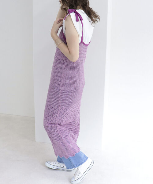 fredy emue（フレディエミュ）の「MIXカラーニットキャミワンピース（ワンピース・レディース・グリーン/ライトパープル・38）」の12枚目の写真