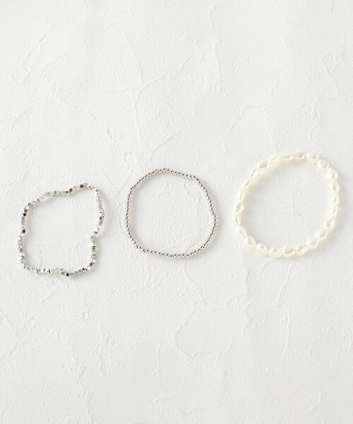 grove(グローブ)の「◆パールメタル3セットブレスレット(ブレスレット・レディース・シルバー/ゴールド・00)」の1枚目の写真