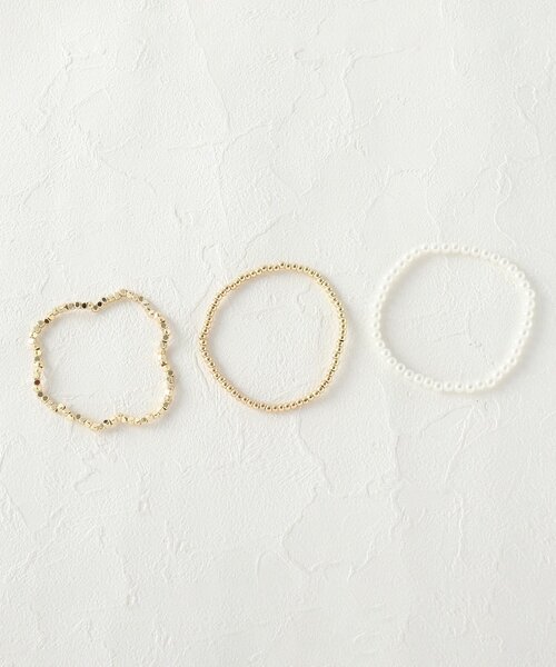 grove(グローブ)の「◆パールメタル3セットブレスレット(ブレスレット・レディース・シルバー/ゴールド・00)」の2枚目の写真