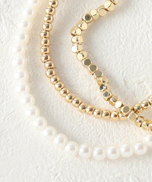 grove(グローブ)の「◆パールメタル3セットブレスレット(ブレスレット・レディース・シルバー/ゴールド・00)」の5枚目の写真