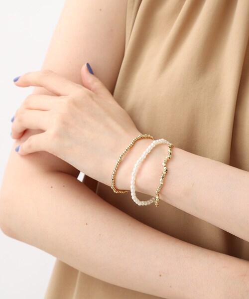 grove(グローブ)の「◆パールメタル3セットブレスレット(ブレスレット・レディース・シルバー/ゴールド・00)」の9枚目の写真