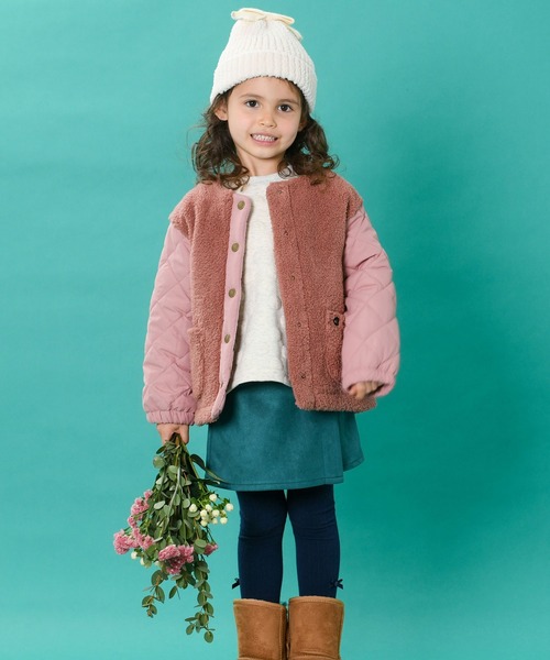 trois lapins kp(トロワラパンケーピー)の「シャギーボアコート(120~130)(ノーカラーコート・キッズ・モカ/オフホワイト・130cm/120cm)」の11枚目の写真