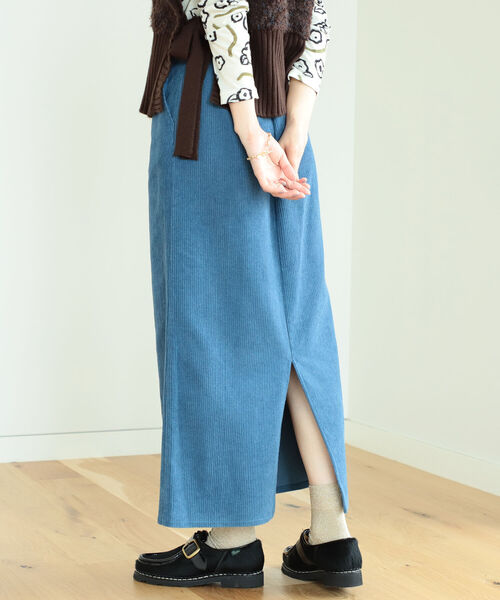 BeAMS DOT(ビームスドット)の「BeAMS DOT / コーデュロイ ロングタイトスカート(スカート・レディース・ライトイエロー/ブルー/オフホワイト・S/M)」の7枚目の写真