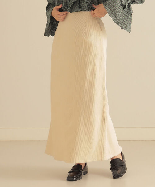 BeAMS DOT(ビームスドット)の「BeAMS DOT / コーデュロイ ロングタイトスカート(スカート・レディース・ライトイエロー/ブルー/オフホワイト・S/M)」の13枚目の写真