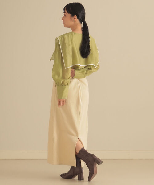 BeAMS DOT(ビームスドット)の「BeAMS DOT / コーデュロイ ロングタイトスカート(スカート・レディース・ライトイエロー/ブルー/オフホワイト・S/M)」の14枚目の写真