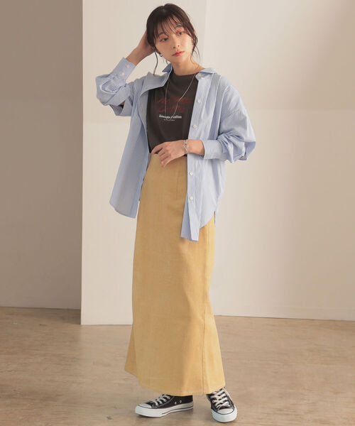 BeAMS DOT(ビームスドット)の「BeAMS DOT / コーデュロイ ロングタイトスカート(スカート・レディース・ライトイエロー/ブルー/オフホワイト・S/M)」の16枚目の写真