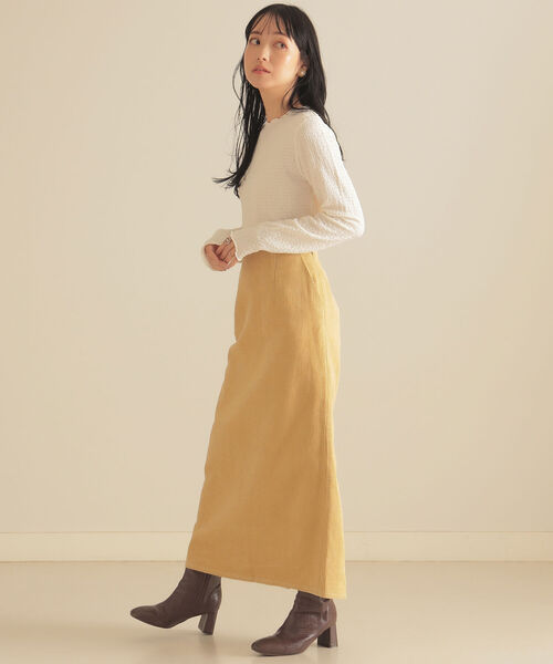 BeAMS DOT(ビームスドット)の「BeAMS DOT / コーデュロイ ロングタイトスカート(スカート・レディース・ライトイエロー/ブルー/オフホワイト・S/M)」の18枚目の写真