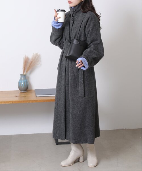 RAY CASSIN(レイカズン)の「2wayステンカラーツイードコート(ステンカラーコート・レディース・ブラック/カーキ・FREE)」の7枚目の写真