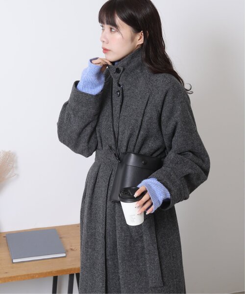 RAY CASSIN(レイカズン)の「2wayステンカラーツイードコート(ステンカラーコート・レディース・ブラック/カーキ・FREE)」の8枚目の写真