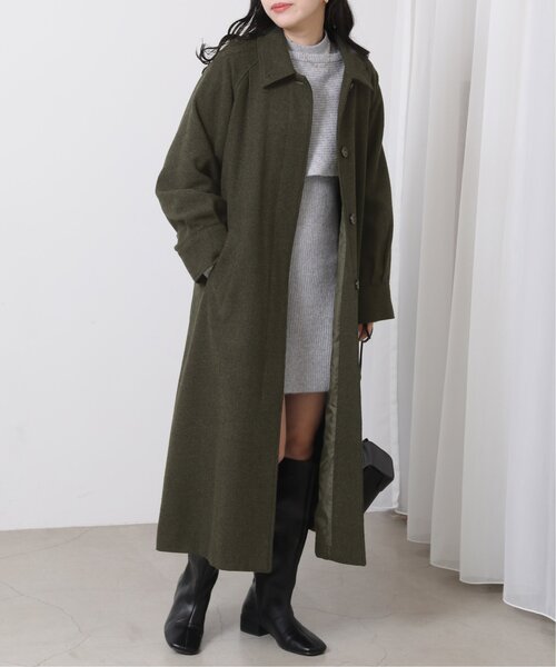RAY CASSIN(レイカズン)の「2wayステンカラーツイードコート(ステンカラーコート・レディース・ブラック/カーキ・FREE)」の20枚目の写真