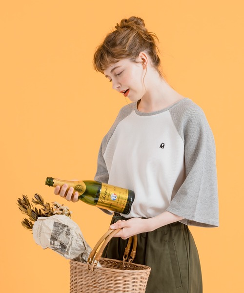 MUHET（ミュエータ）の「ワッフルラグランTシャツ（Tシャツ/カットソー・レディース・グレー/グリーン・MEDIUM/X-LARGE）」の18枚目の写真