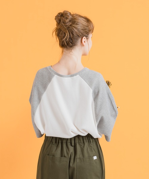 MUHET（ミュエータ）の「ワッフルラグランTシャツ（Tシャツ/カットソー・レディース・グレー/グリーン・MEDIUM/X-LARGE）」の10枚目の写真