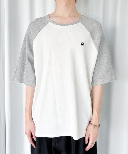 MUHET（ミュエータ）の「ワッフルラグランTシャツ（Tシャツ/カットソー・レディース・グレー/グリーン・MEDIUM/X-LARGE）」の6枚目の写真