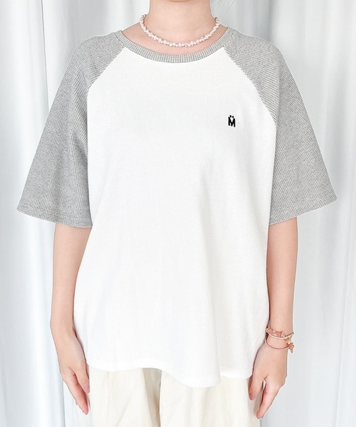 MUHET（ミュエータ）の「ワッフルラグランTシャツ（Tシャツ/カットソー・レディース・グレー/グリーン・MEDIUM/X-LARGE）」の20枚目の写真