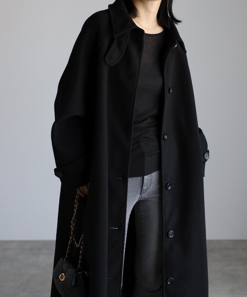 ap retro（アプレトロ）の「ステンカラーコート/スタンドカラーロングコート（ステンカラーコート・レディース・グレー/ブラック/アイボリー/ベージュ・FREE）」の14枚目の写真