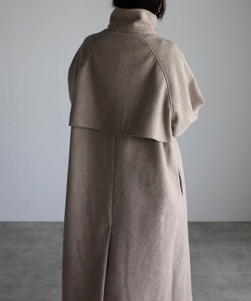 ap retro（アプレトロ）の「ステンカラーコート/スタンドカラーロングコート（ステンカラーコート・レディース・グレー/ブラック/アイボリー/ベージュ・FREE）」の22枚目の写真