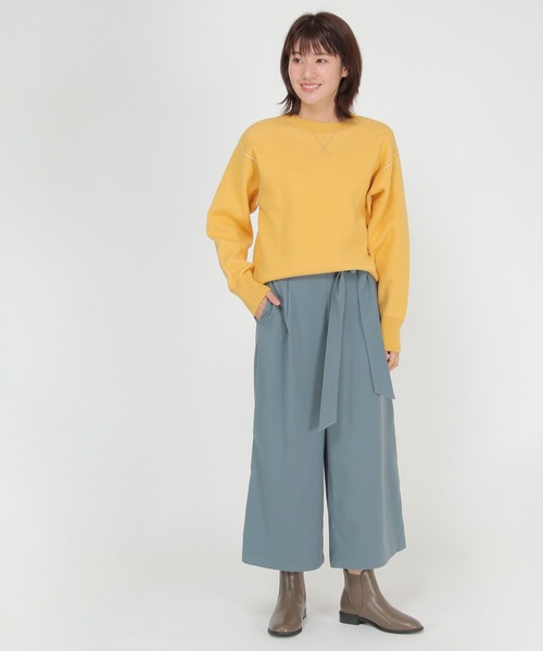 ikka（イッカ）の「フェイクスエードワイドパンツ（その他パンツ・レディース・ベージュ/ネイビー/ブラウン・M/L）」の6枚目の写真