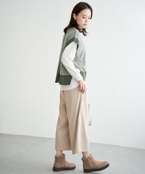 ikka（イッカ）の「フェイクスエードワイドパンツ（その他パンツ・レディース・ベージュ/ネイビー/ブラウン・M/L）」の19枚目の写真