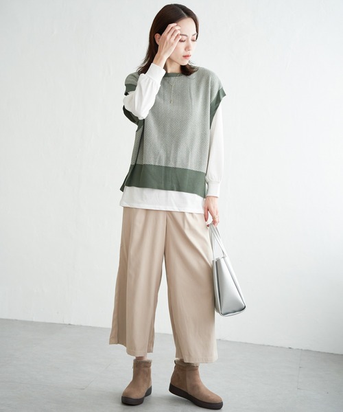 ikka（イッカ）の「フェイクスエードワイドパンツ（その他パンツ・レディース・ベージュ/ネイビー/ブラウン・M/L）」の20枚目の写真