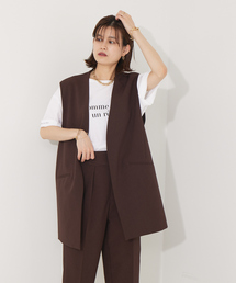 【セットアップ対応】ウールタッチVネックジレ