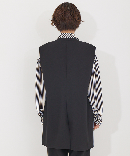 Rouge vif(ルージュヴィフ)の「【セットアップ対応】ウールタッチVネックジレ(ベスト・レディース・ブラック/ブラウン・フリー)」の7枚目の写真