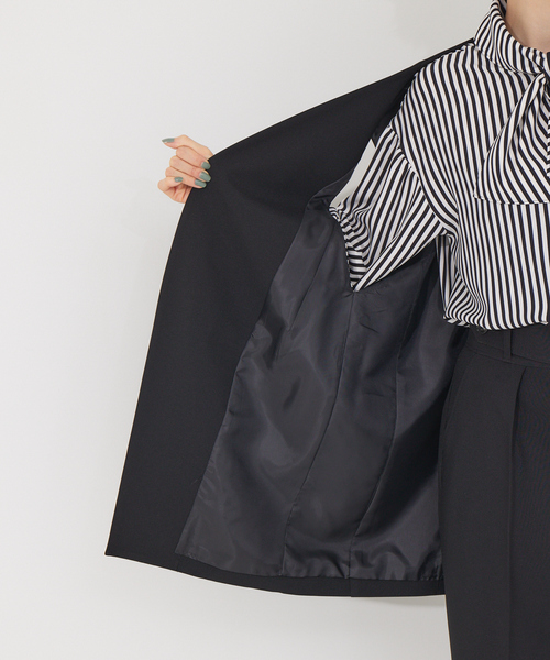 Rouge vif(ルージュヴィフ)の「【セットアップ対応】ウールタッチVネックジレ(ベスト・レディース・ブラック/ブラウン・フリー)」の10枚目の写真