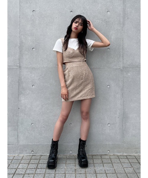 ENVYM（アンビー）の「ツイードミニＳＫ（スカート・レディース・ブラック/ベージュ・FREE）」の12枚目の写真