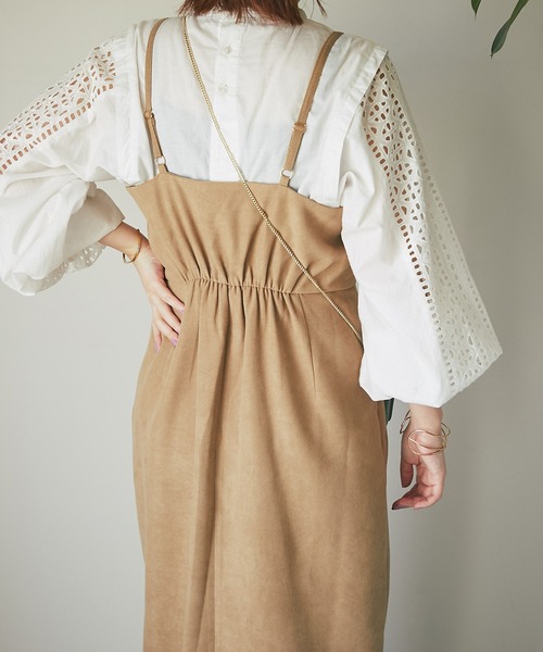 un dix cors(アンディコール)の「高見え スリットIラインキャミワンピース(ワンピース・レディース・チャコールグレー/ベージュ・FREE)」の18枚目の写真