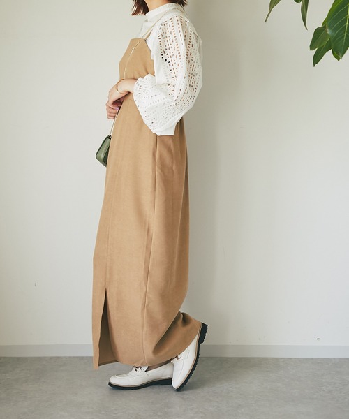 un dix cors(アンディコール)の「高見え スリットIラインキャミワンピース(ワンピース・レディース・チャコールグレー/ベージュ・FREE)」の20枚目の写真