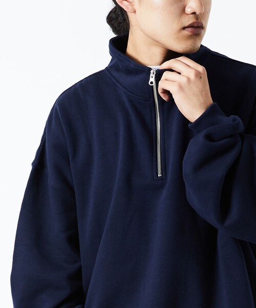 レミレリーフ×ブリーフィング 裏起毛 ハーフジップ スウェット レミレリーフ×ブリーフィング 裏起毛 ハーフジップ スウェット