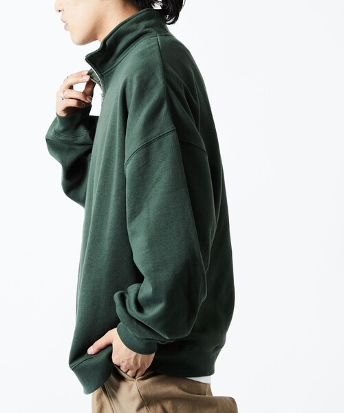 Malbon ハーフジップ スウェット グリーンカラー 美品☘️ 秋冬映え 限定 FREAK'S STORE（フリークスストア）の「WEB限定 ビッグ
