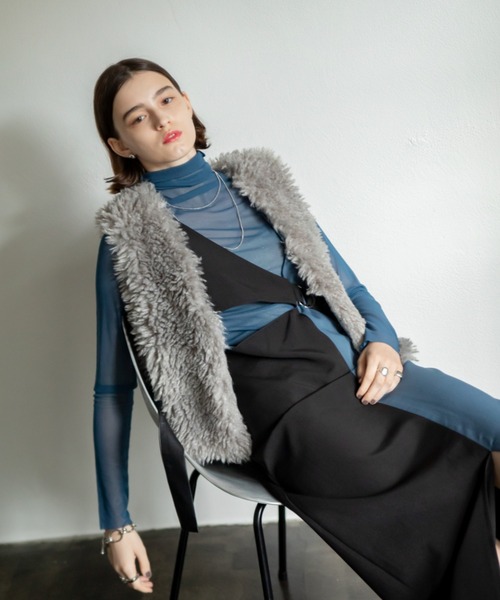 VACANCY（ヴァカンシー）の「アンバランスレイヤードワンピース（ワンピース・レディース・ブラック/パープル/グリーン・FREE）」の19枚目の写真