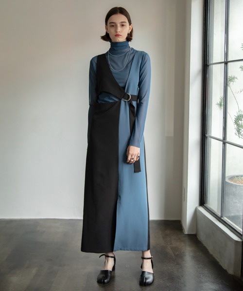 VACANCY（ヴァカンシー）の「アンバランスレイヤードワンピース（ワンピース・レディース・ブラック/パープル/グリーン・FREE）」の14枚目の写真