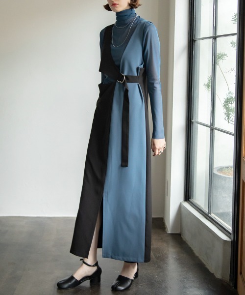 VACANCY（ヴァカンシー）の「アンバランスレイヤードワンピース（ワンピース・レディース・ブラック/パープル/グリーン・FREE）」の16枚目の写真