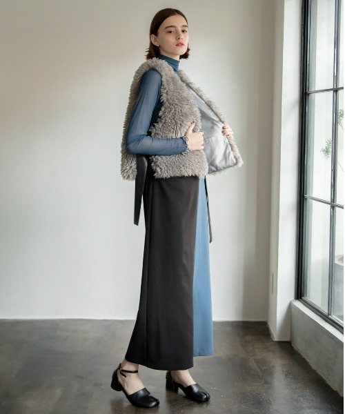 VACANCY（ヴァカンシー）の「アンバランスレイヤードワンピース（ワンピース・レディース・ブラック/パープル/グリーン・FREE）」の13枚目の写真