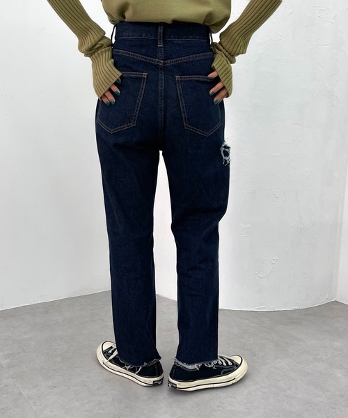 apres jour mignon（アプレジュールミニョン）の「【3周年記念アイテム】ダメージデニム【ZOZOTOWN限定アイテム】（デニムパンツ・レディース・ブルー/ダークブルー・SMALL/MEDIUM/LARGE/X-LARGE）」の16枚目の写真