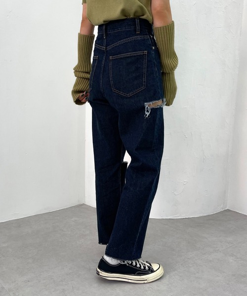 apres jour mignon（アプレジュールミニョン）の「【3周年記念アイテム】ダメージデニム【ZOZOTOWN限定アイテム】（デニムパンツ・レディース・ブルー/ダークブルー・SMALL/MEDIUM/LARGE/X-LARGE）」の15枚目の写真