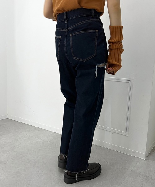 apres jour mignon（アプレジュールミニョン）の「【3周年記念アイテム】ダメージデニム【ZOZOTOWN限定アイテム】（デニムパンツ・レディース・ブルー/ダークブルー・SMALL/MEDIUM/LARGE/X-LARGE）」の22枚目の写真